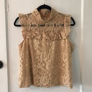 Vintage Style Lace Overlay Top